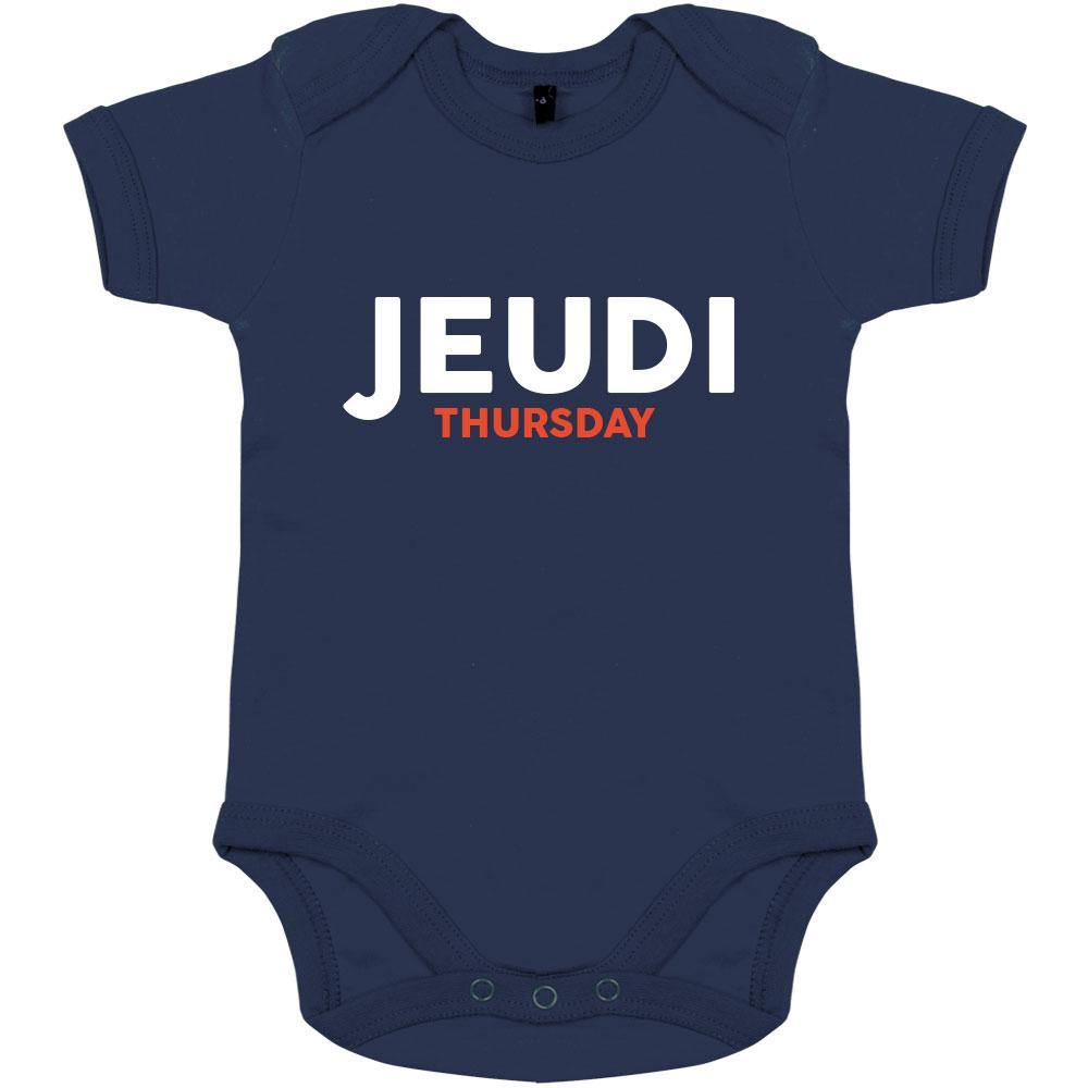 Jeudi/Thursday Organic Baby Onesie (Navy) - bigfrenchies