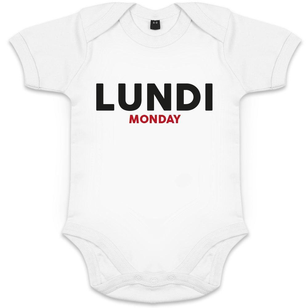 Lundi/Monday Organic Baby Onesie (Navy) - bigfrenchies