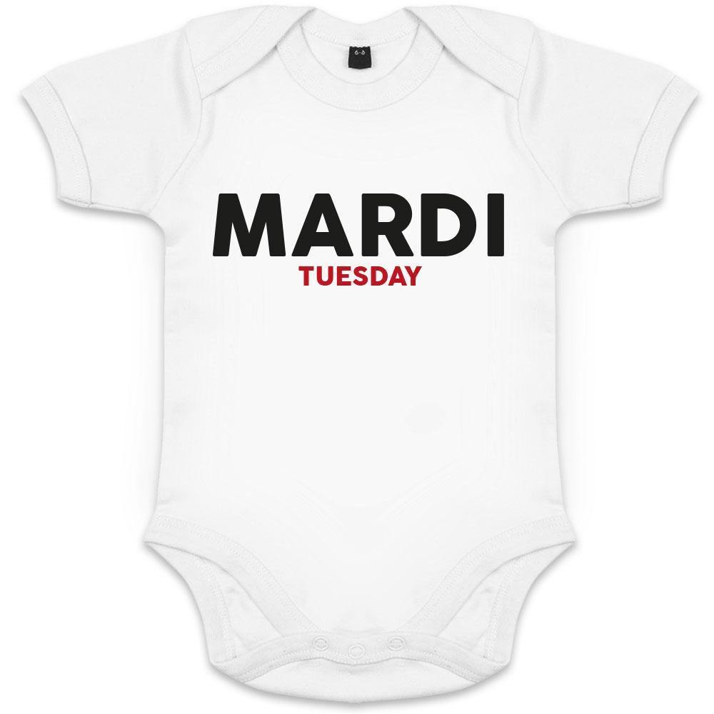 Mardi/Tuesday Organic Baby Onesie (Navy) - bigfrenchies