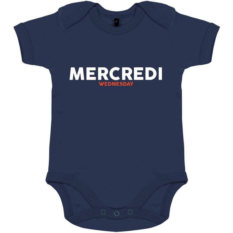 Mercredi/Wednesday Organic Baby Onesie (Navy) - bigfrenchies