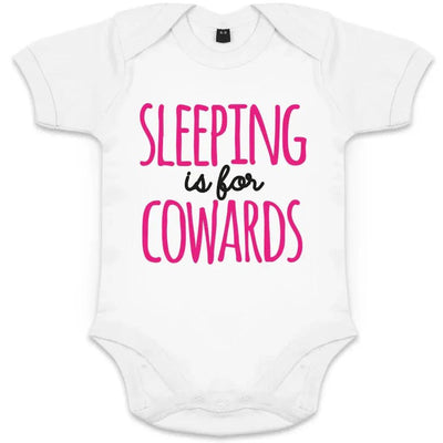 Sleeping Is For Cowards Organic Baby Girl Onesie