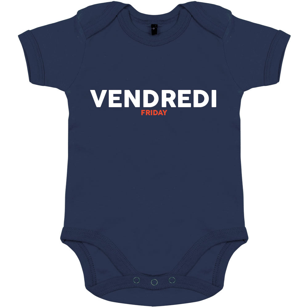 Vendredi/Friday Organic Baby Onesie (Navy) - bigfrenchies