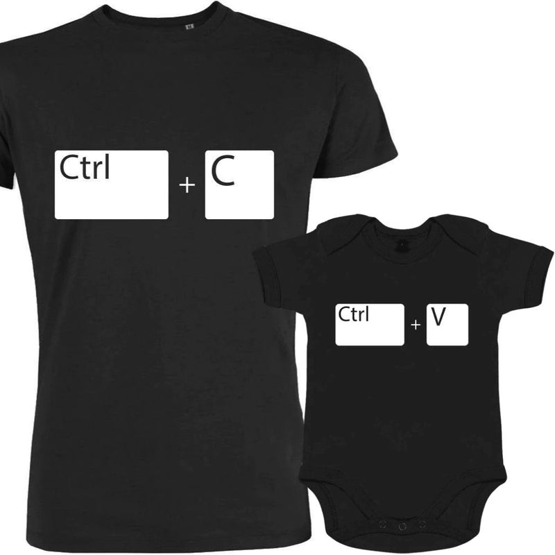 Ctrl + C and Ctrl + V Dad and Child Matching Outfit