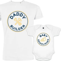 Daddy Builder and Baby Demolisher Dad and Child Matching Outfit