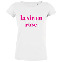 La Vie en Rose Women's Organic Tee (Black) - BIG FRENCHIES