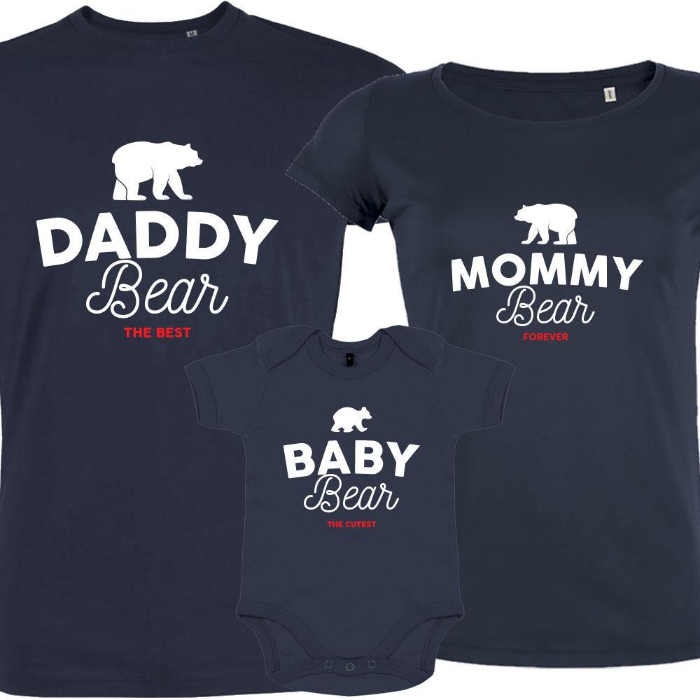 Bear Family Matching Organic Tees (Set of 3) - BIG FRENCHIES