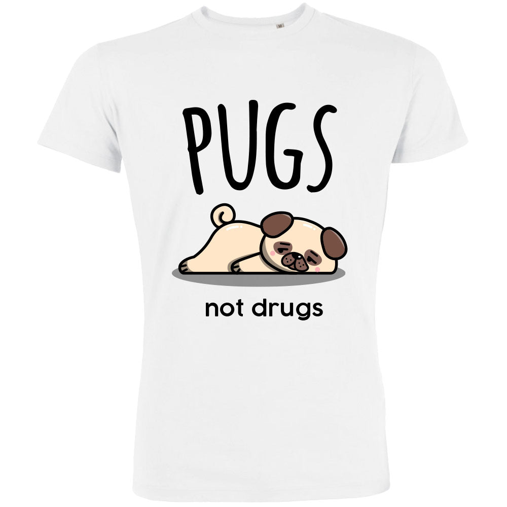 Pugs Not Drugs Men's Organic Tee - BIG FRENCHIES