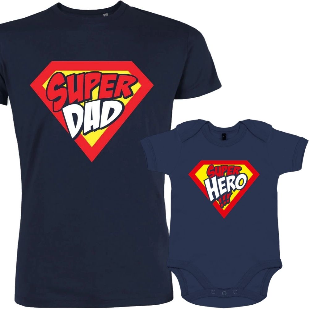Super Dad and Super Hero Dad and Child Matching Outfit
