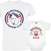 Unicorn Hunters Club and Baby Unicorn Dad and Child Matching Outfit