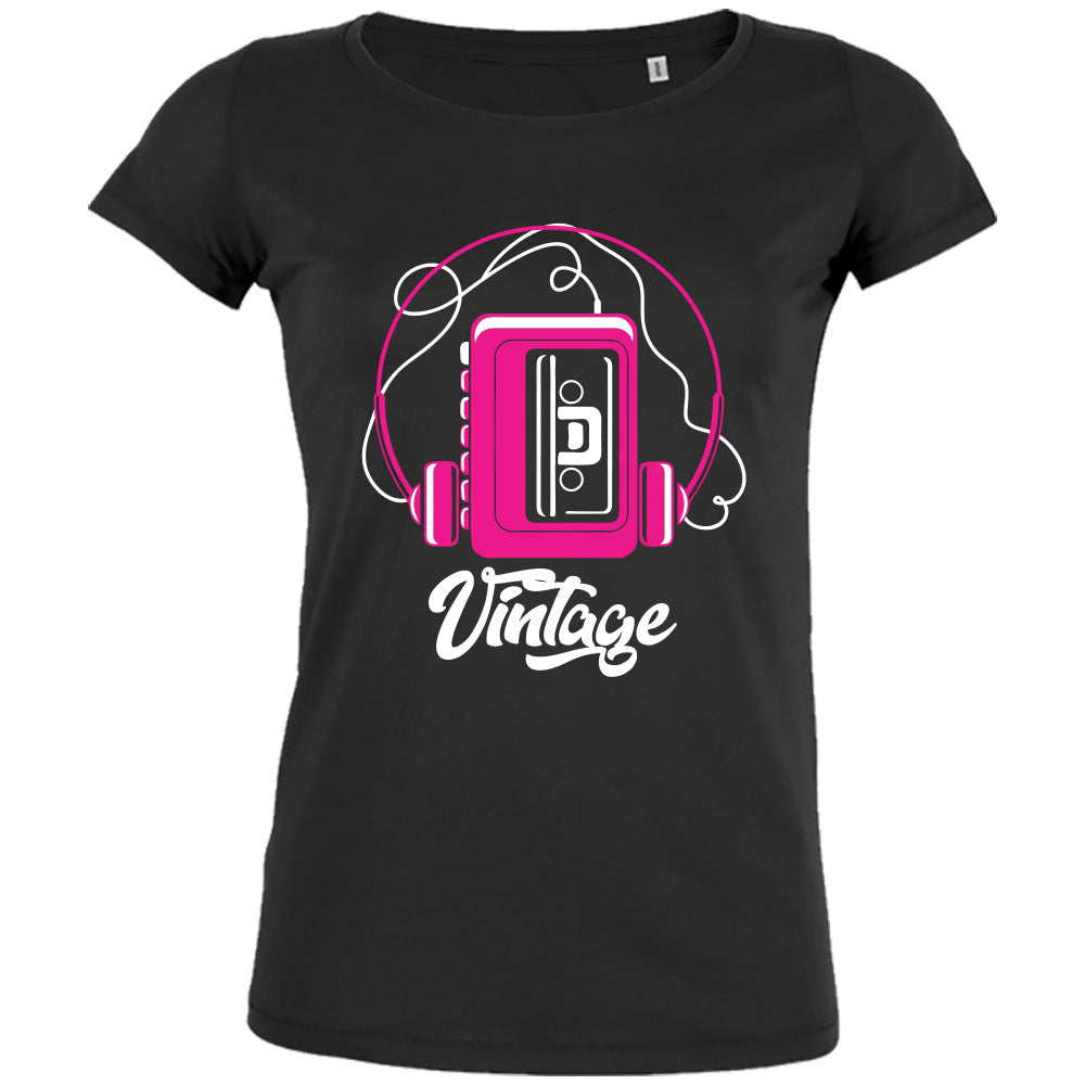 Vintage Cassette Player Women's Organic Tee - BIG FRENCHIES
